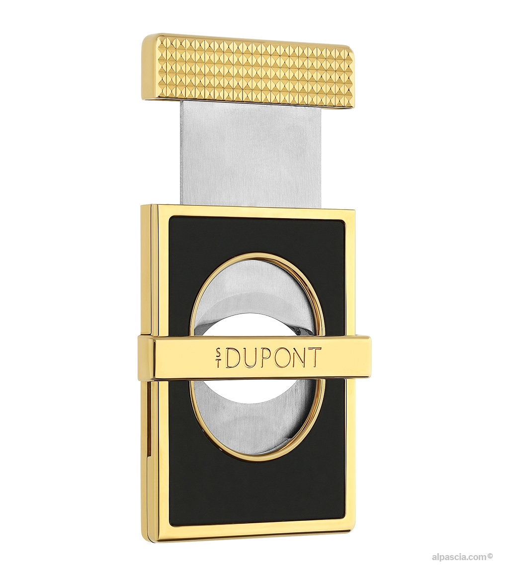 S.T. Dupont Cohiba 60 Cigar Cutter - Perfect Cut mechanism open showing the razor-sharp dual guillotine blades