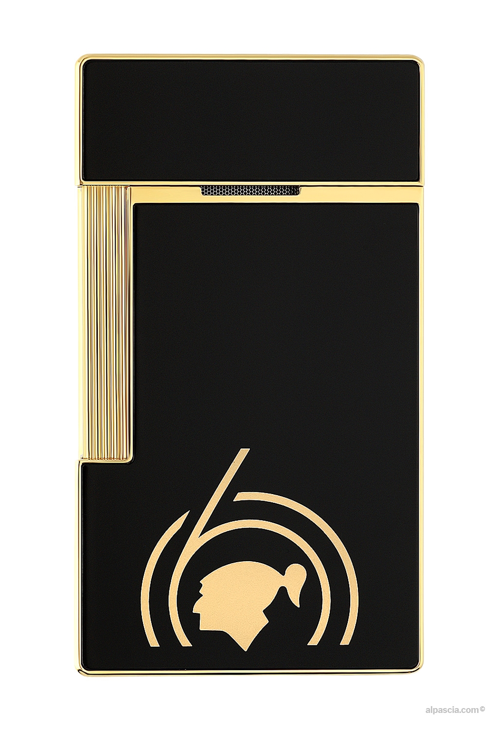 S.T. Dupont Cohiba 60 Table Lighter T20472 - Rear view highlighting the deep mirror-like black lacquer surface