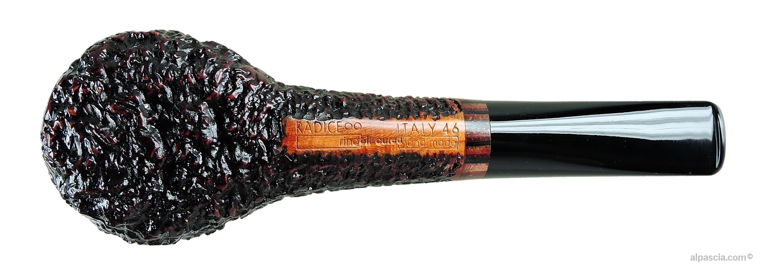 Radice Rind Oil Cured Pipe - Bottom view of the straight shank displaying authentic Radice maker stamps