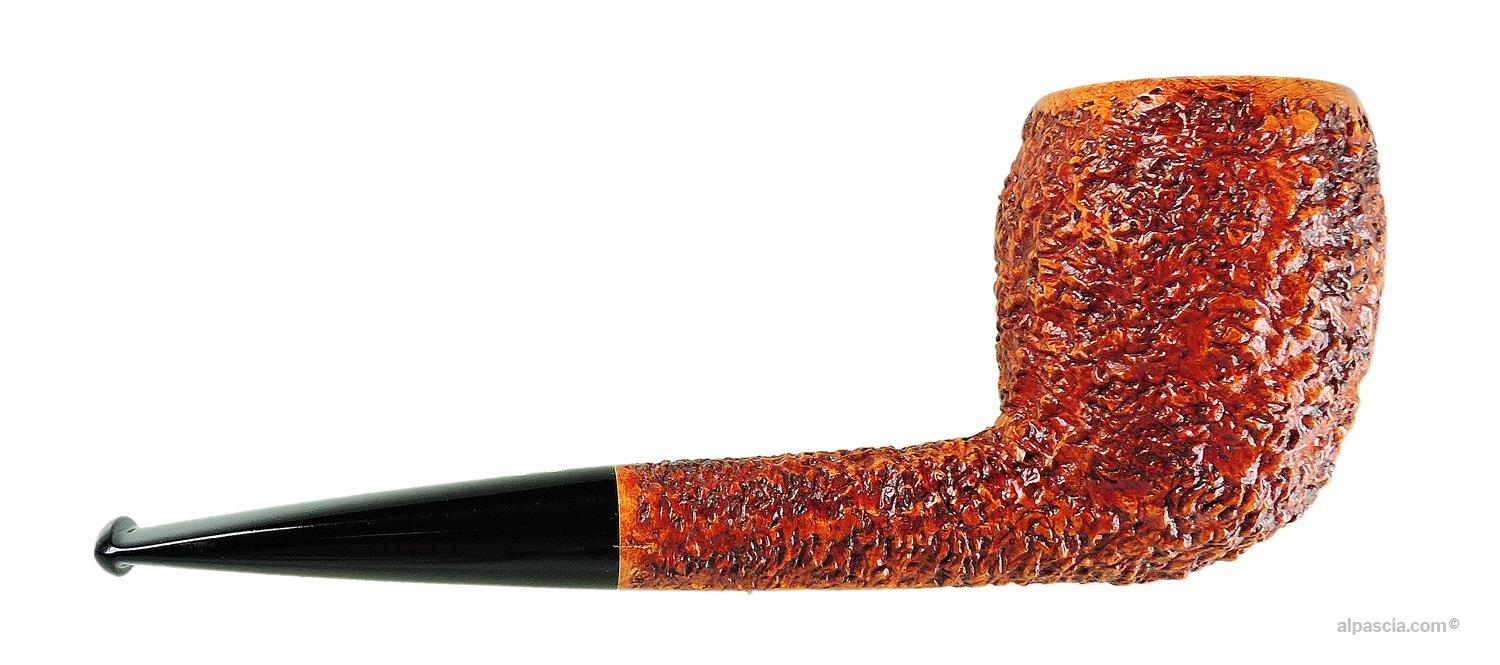 Radice Rind Semi-Rusticated Pipe - Right side view showcasing the natural grain on the polished briar panels