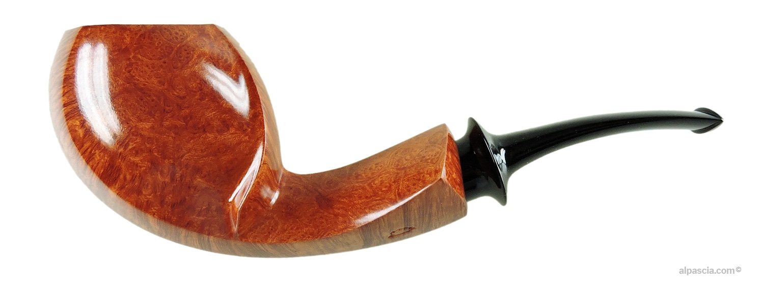 Pipa MG Pipes Blowfish Liscia - Profilo asimmetrico scultoreo con occhi di pernice fitti sul pannello sinistro