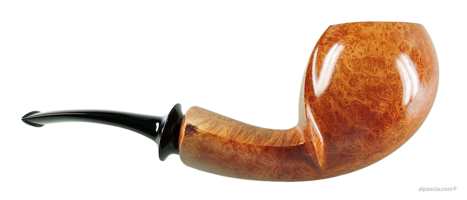 Pipa MG Pipes Blowfish Liscia - Vista destra che mostra le linee taglienti e la fiammatura naturale