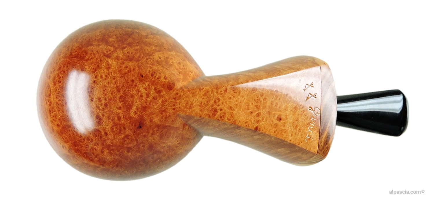 Ganci 2F Pipe - Bottom view of the shank displaying authentic Ganci maker stamps and the 2F flame grading