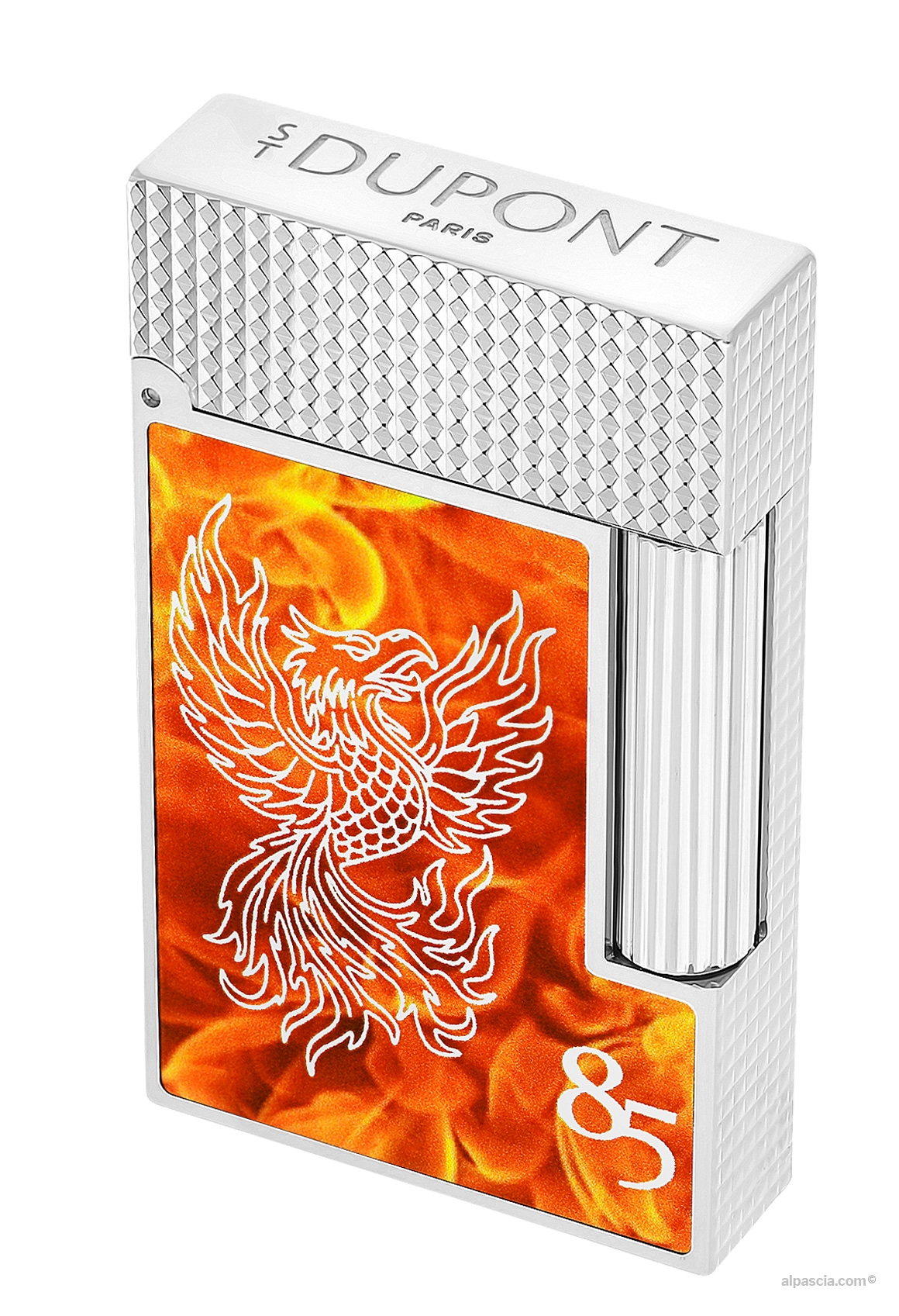 S.T. Dupont Line 2 85th Anniversary Lighter - Top view looking down at the high-polished finished cap