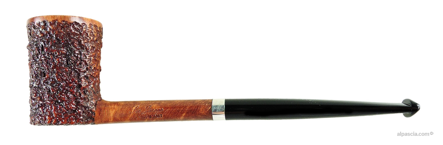 Ser Jacopo R1 A Pipe - Straight profile highlighting the artistic contrast between rusticated texture and smooth rim
