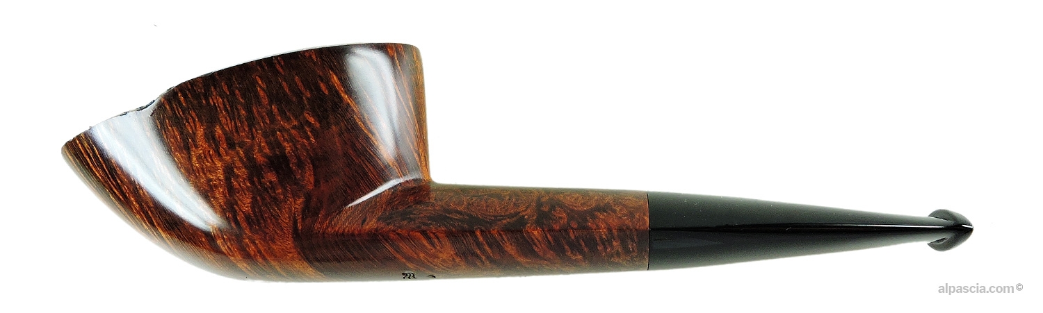 Valbruna Grade 1 Jellyfish Pipe - Smooth brown freehand profile highlighting a dense galaxy of straight flame grain