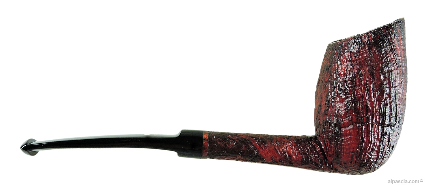 Valbruna 1 Jellyfish Pipe - Right side view highlighting the rugged organic texture of the sculpted bowl