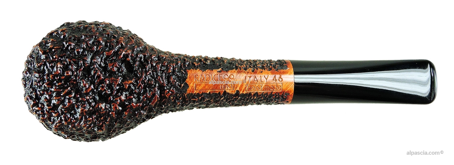 Radice Rind Pipe - Bottom view of the straight shank displaying authentic Radice Rind stamps
