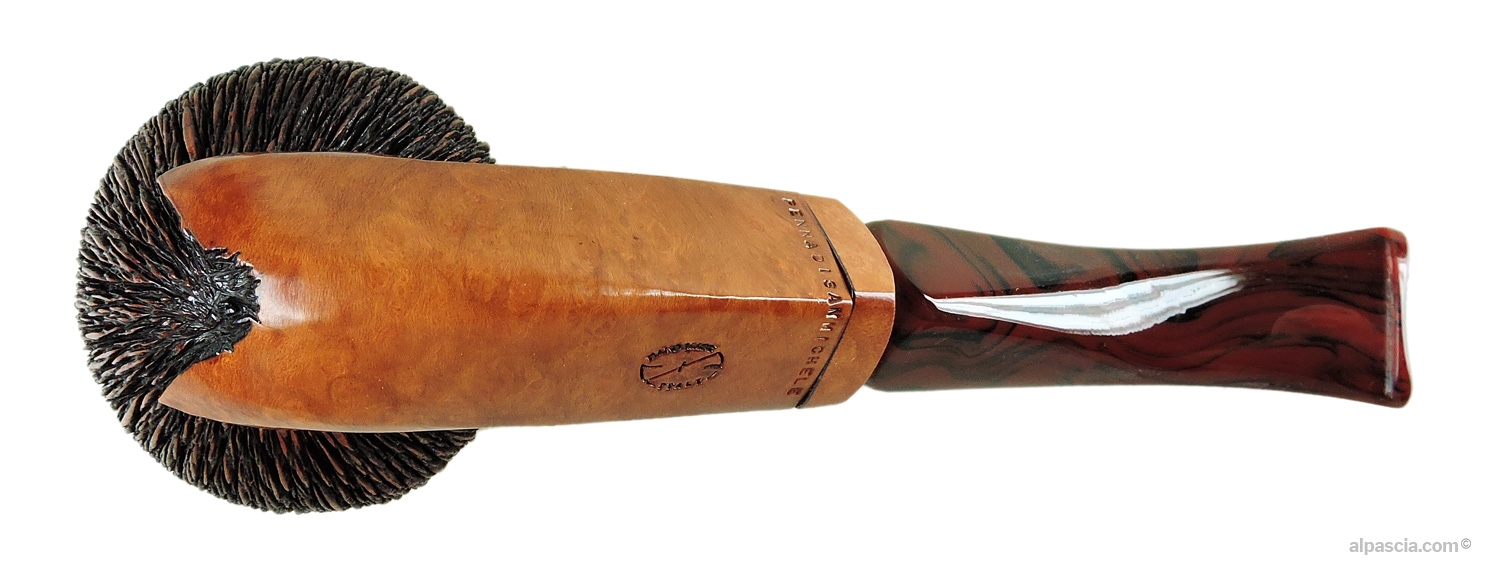 Amorelli Penna di San Michele Pipe - Bottom view of the shank displaying authentic 3-Star maker stamps