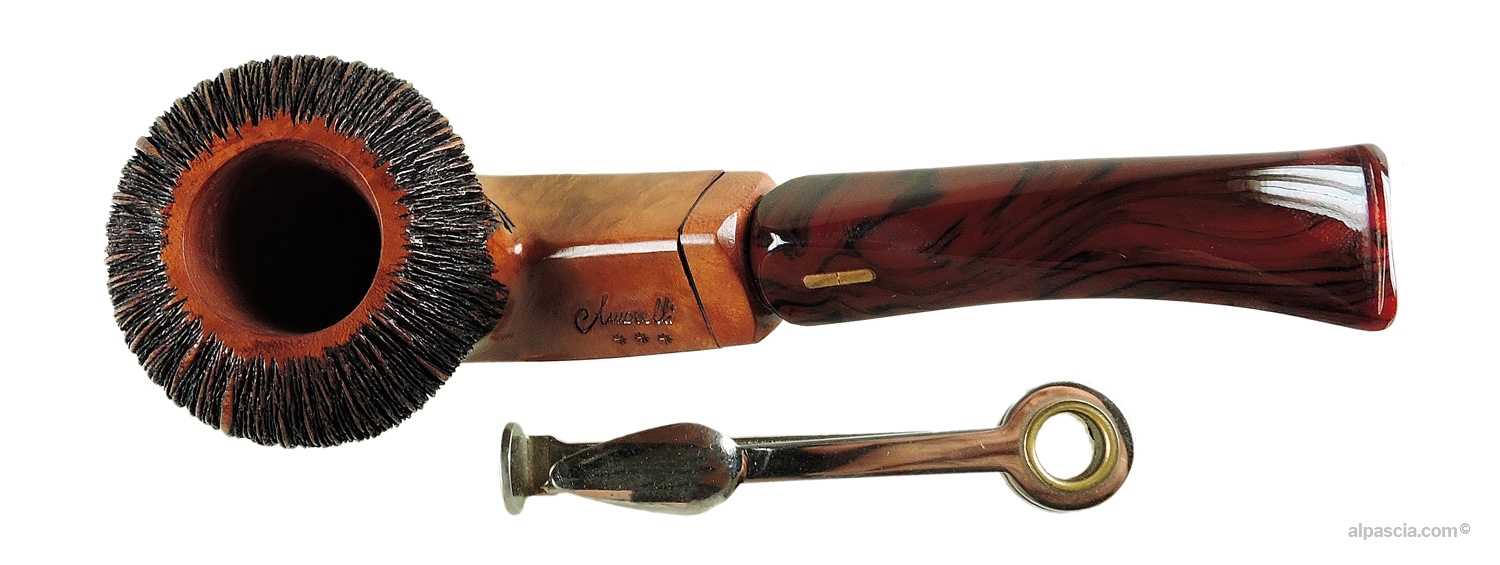 Amorelli Penna di San Michele Pipe - Top view looking down at the elegant rim and pristine tobacco chamber