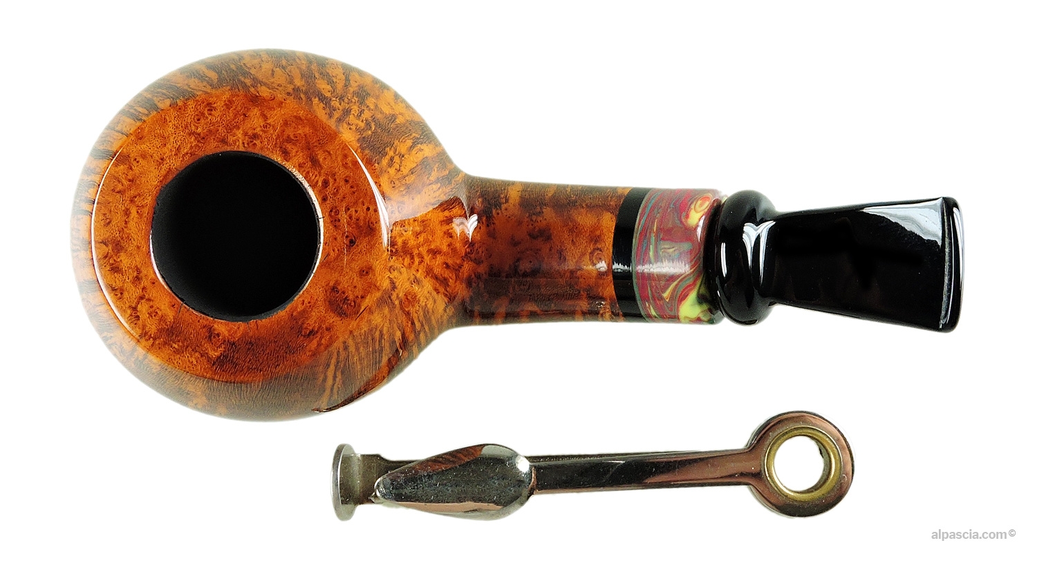 Peder Jeppesen Ida Gr 5 Pipe - Top view looking down at the wide smooth plateau rim and tobacco chamber
