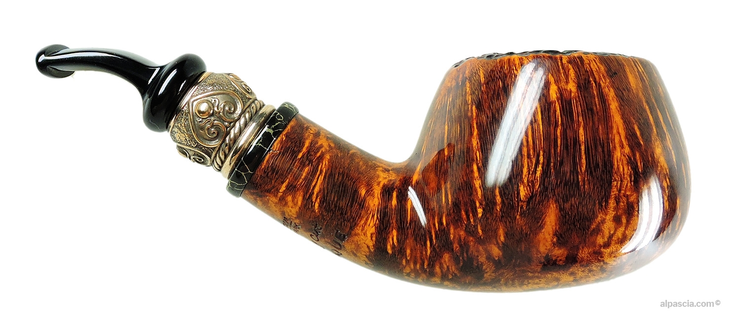 Pire Peder Jeppesen Ida Boutique Gr 5 - Right side view highlighting dense bird's-eye grain and amber finish