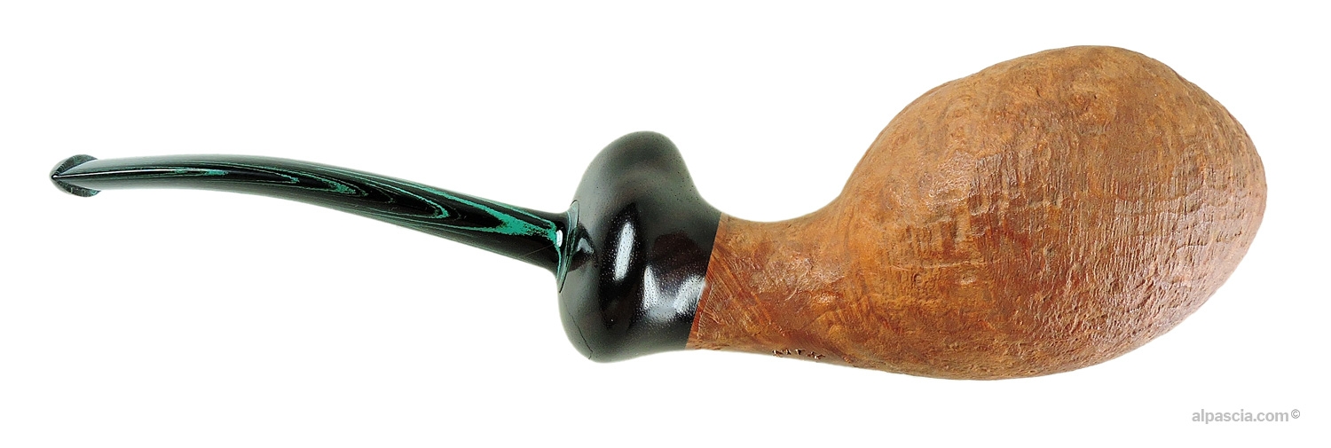 Bisonte Free Form Pipe - Right side view highlighting the prominent growth rings raised by sandblasting