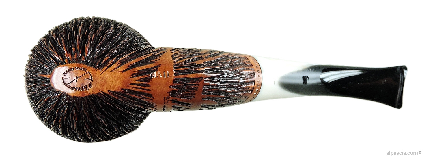 Amorelli Penna di San Michele 3 Stars - Bottom view of the bent shank with official 3-star maker stamps