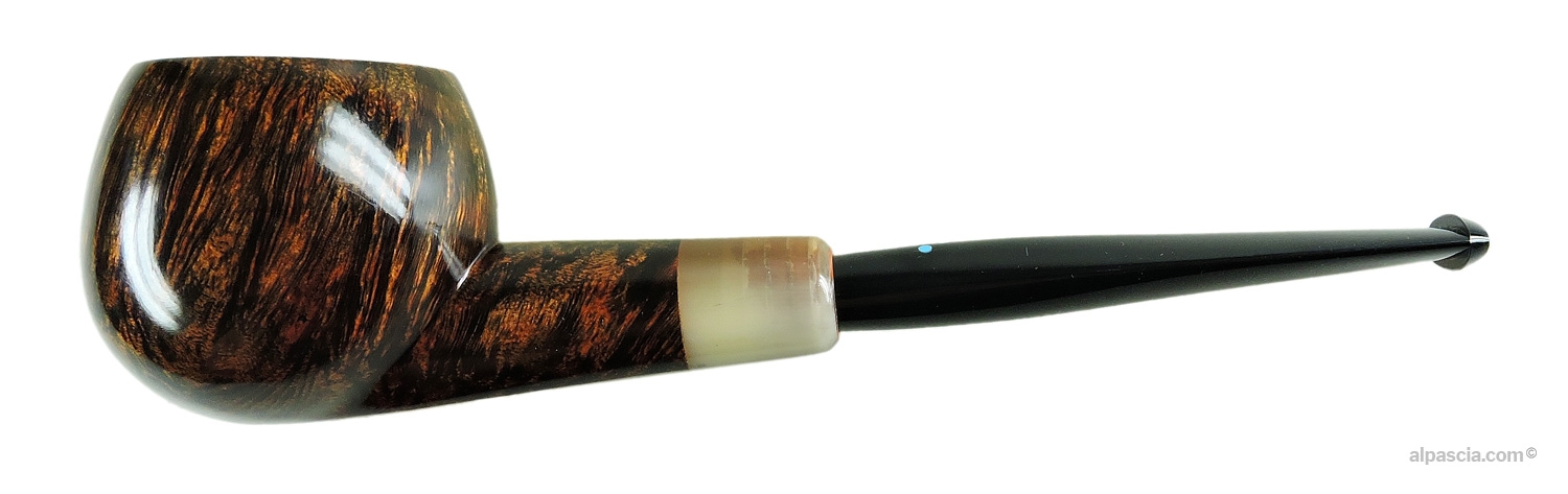 Pipa Sasieni 4 Dot Walnut - Profilo diritto Apple liscia color noce dalla linea classica ed elegante