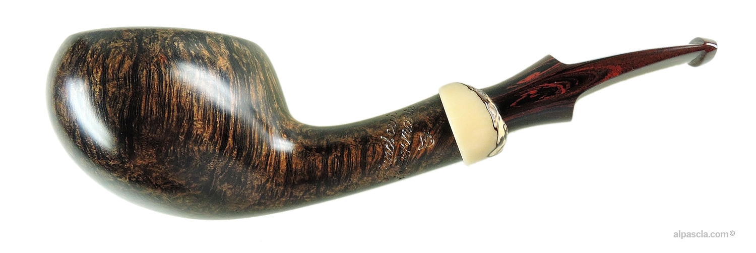 Pipa Leo Borgart Freehand - Profilo semicurvo Tomato in radica liscia d'epoca con bocchino cumberland