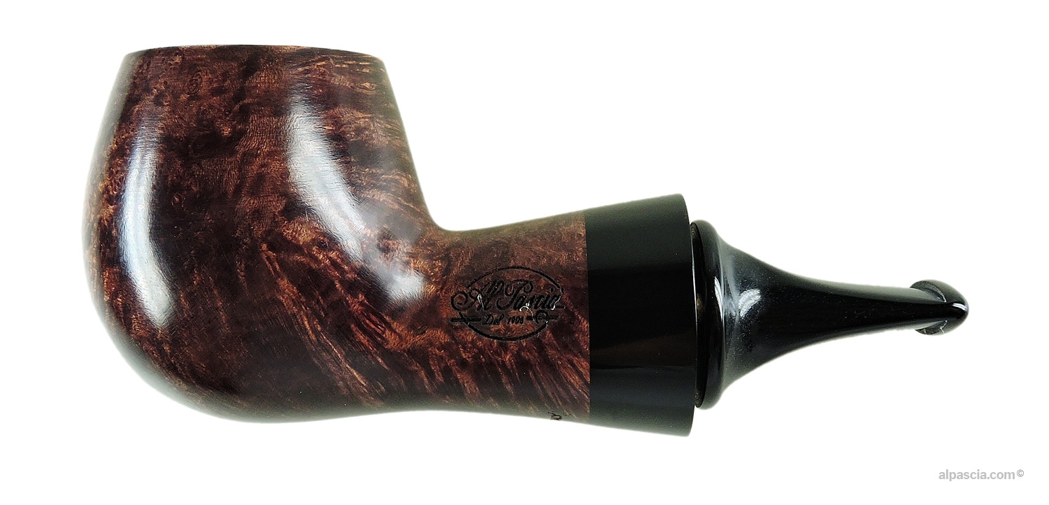 Pipa Al Pascià Curvy Walnut Modello 02 - Profilo corto liscio color noce con silhouette ovoidale