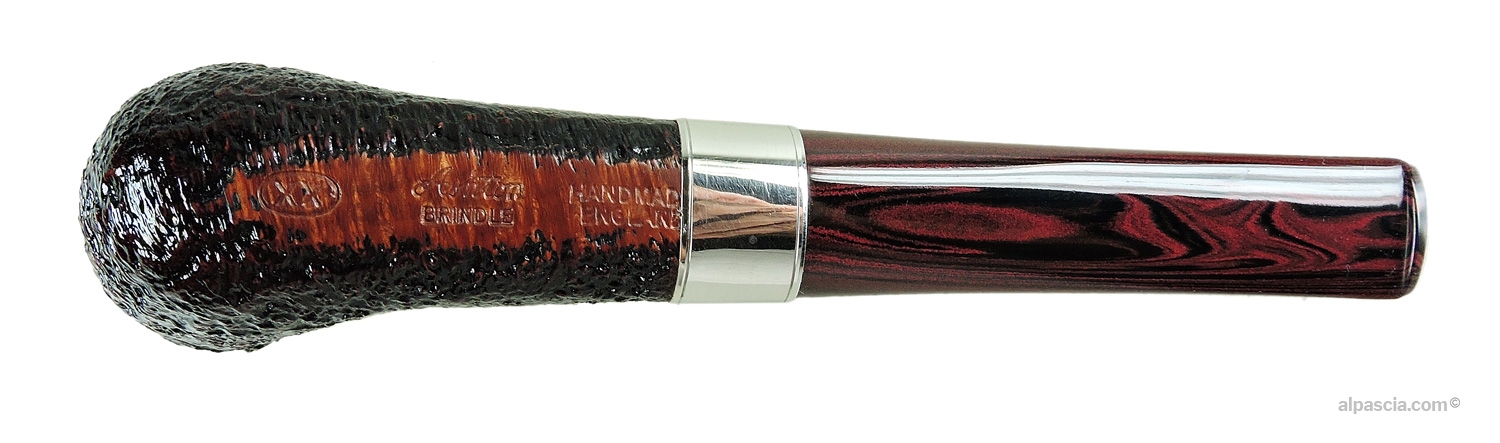 Ashton Brindle XX Pipe - Bottom view of the flowing shank with authentic Ashton and silver hallmarks