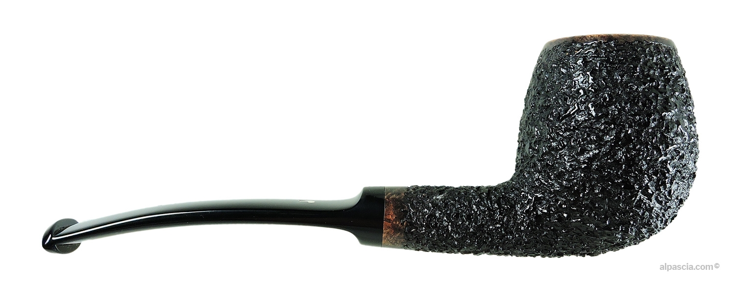 Ser Jacopo R1 Pipe - Right side view highlighting the contrast between rusticated body and smooth rim