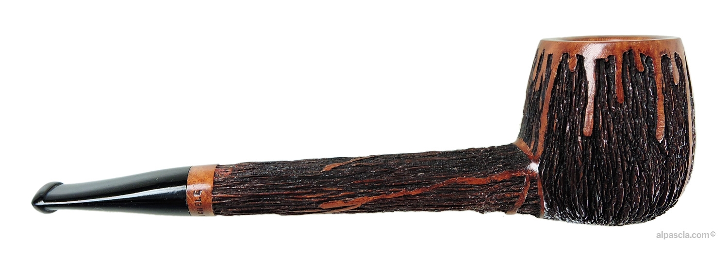 Amorelli Penna di San Michele **** Pipe - Right side view showing the long oval shank and short acrylic stem