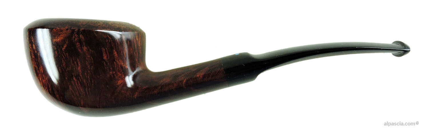 Pipa Sasieni 4 Dot Walnut - Profilo semi curvo liscio con finitura noce e i quattro pallini sul bocchino