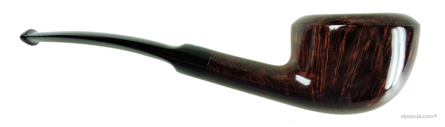 Pipa Sasieni 4 Dot Walnut - Vista destra del cannello e delle venature naturali della radica noce
