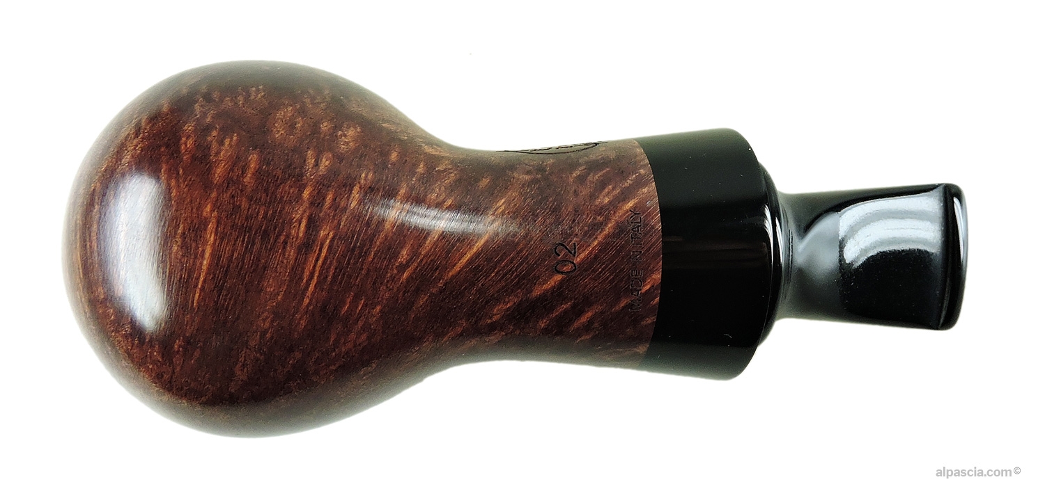 Al Pascià Curvy Walnut 02 Pipe - Bottom view showing authentic Al Pascià Curvy maker stamps