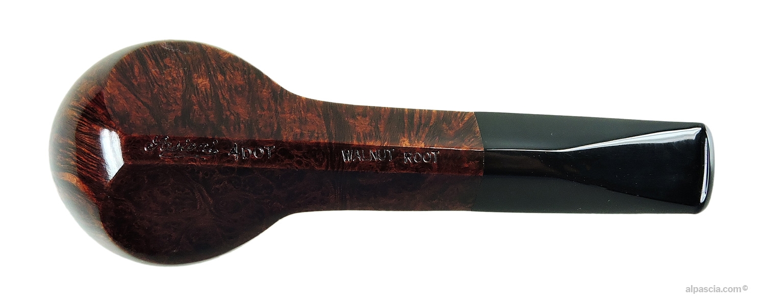 Sasieni 4 Dot Walnut Root Pipe - Bottom view displaying the authentic Sasieni 4 Dot maker stamps