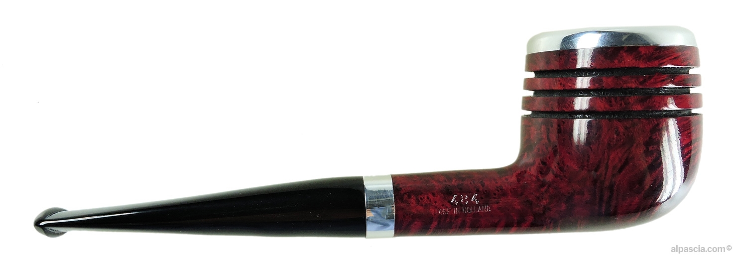 Pipa Big Ben R-Design 2 Tone Red - Vista destra della lucidatura bicolore e del ring metallico