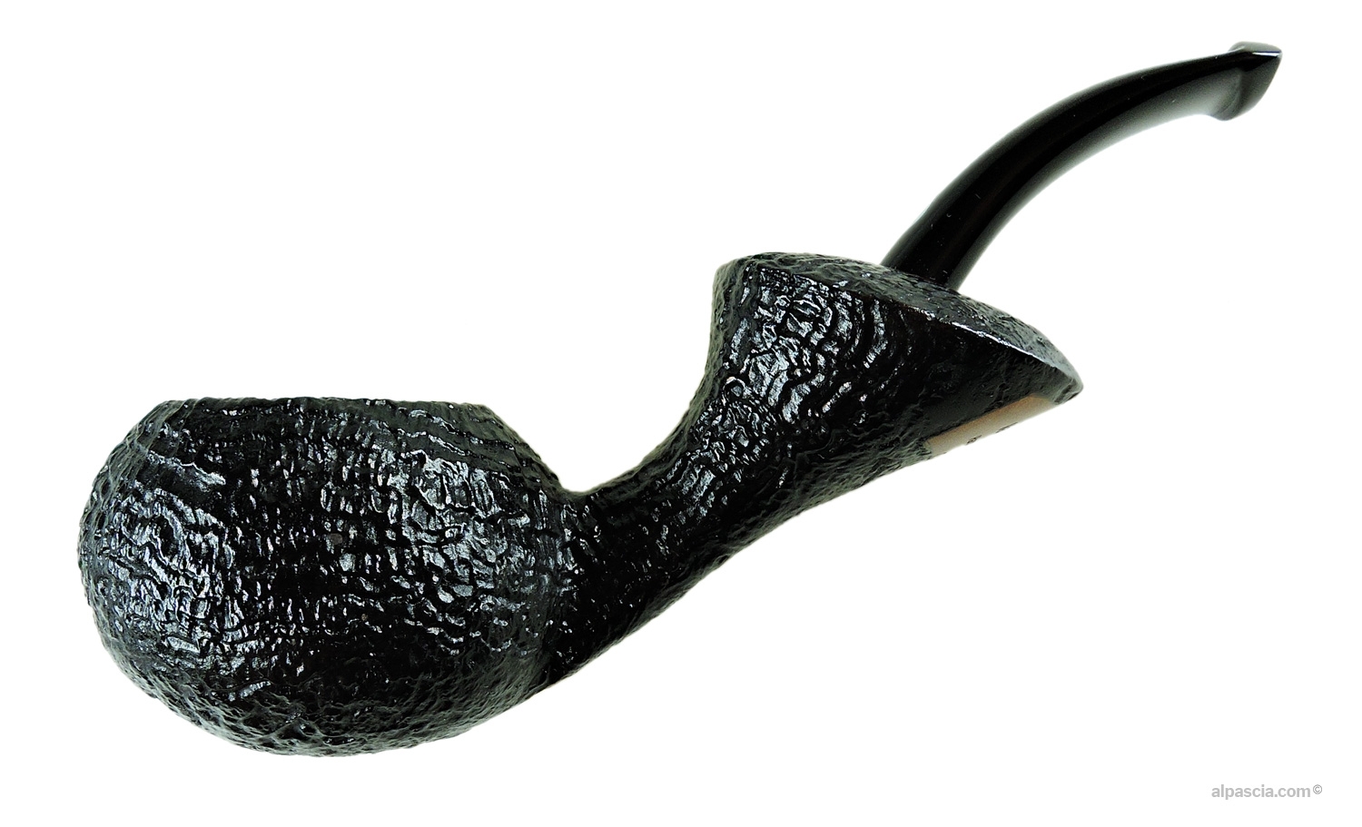 Valbruna 1 Medusa Calypso Pipe - Sandblasted bent freehand profile with organic sculpted lines