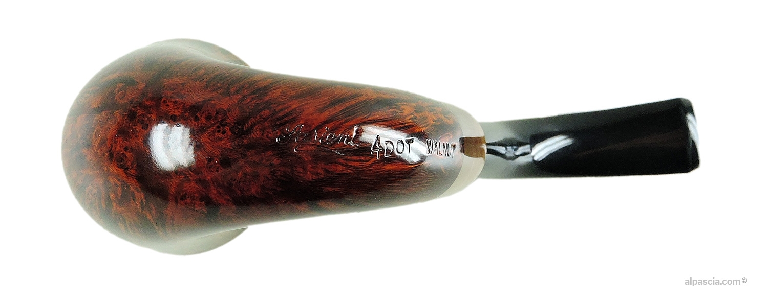 Sasieni 4 Dot Walnut Pipe - Bottom view displaying authentic Sasieni 4 Dot Walnut hallmarks