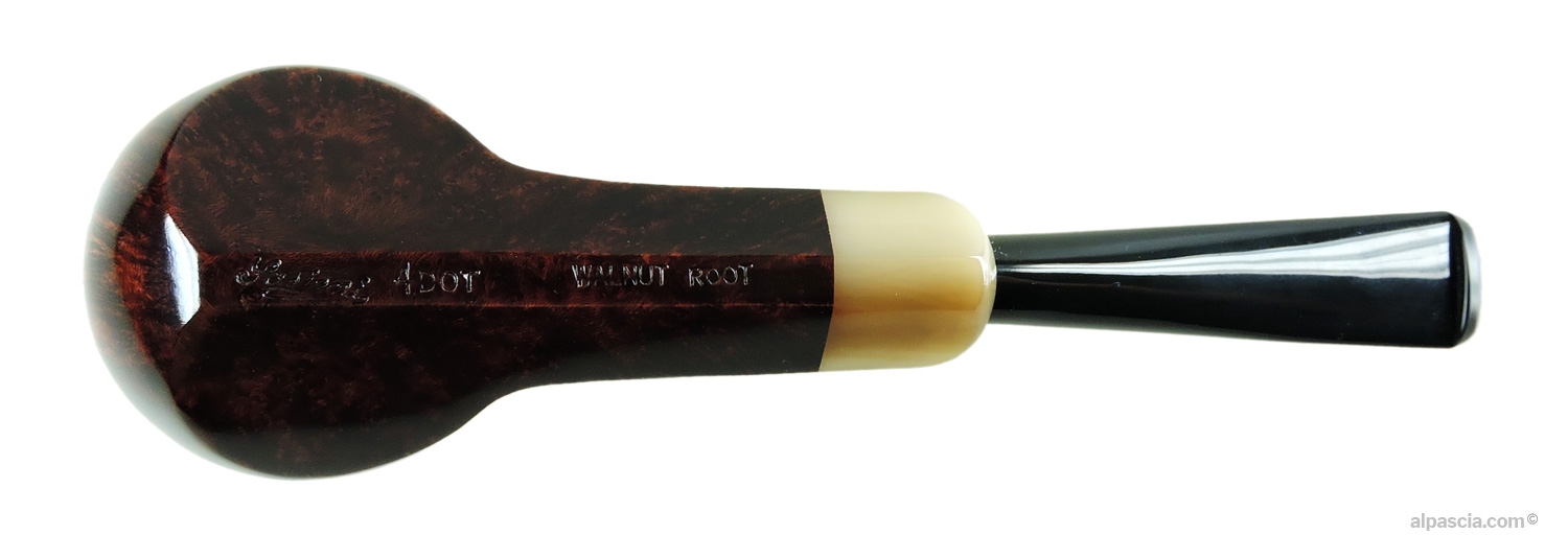 Sasieni 4 Dot Walnut Pipe - Bottom view displaying authentic Sasieni 4 Dot Walnut Root stamps
