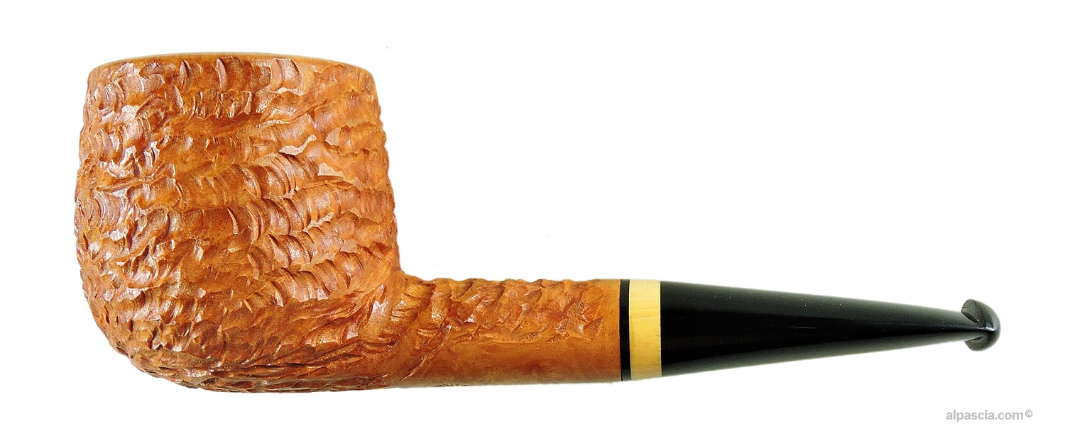 Pipa Pirocco Pot - Profilo dritto rusticato chiaro con vaso ampio e basso e bocchino in ebanite