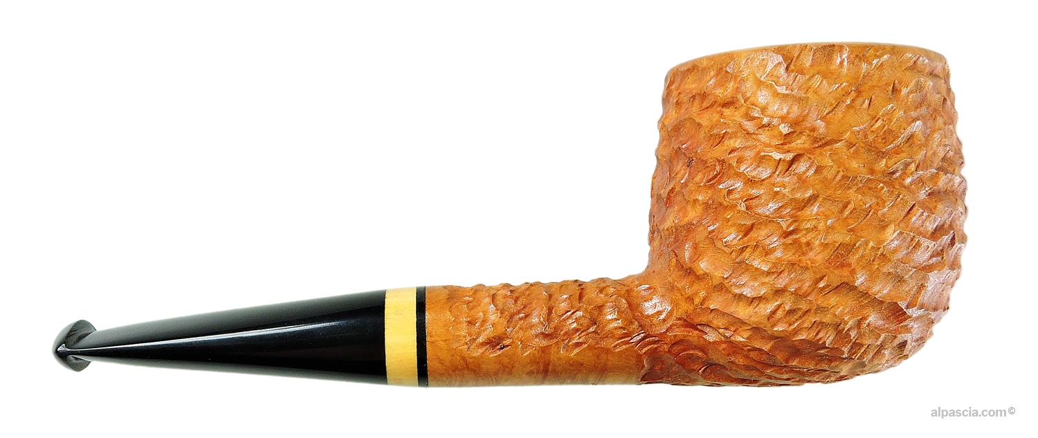 Pipa Pirocco Pot - Vista destra che mostra la finitura rusticata chiara e la linea del fusto