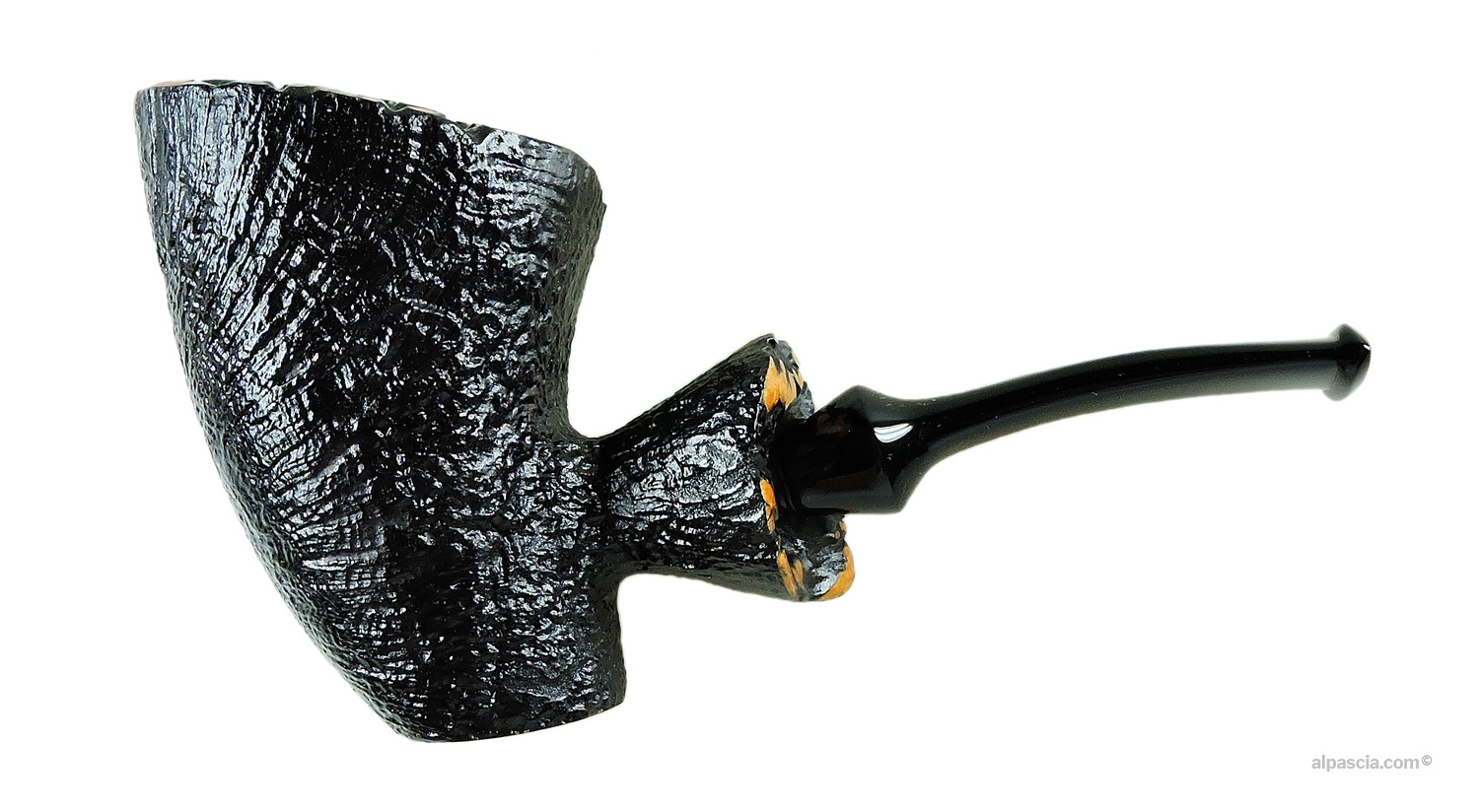 Valbruna Sandblasted 1 Jellyfish Pipe - Half bent profile by Simone Gaudenzi with deep sandblasting