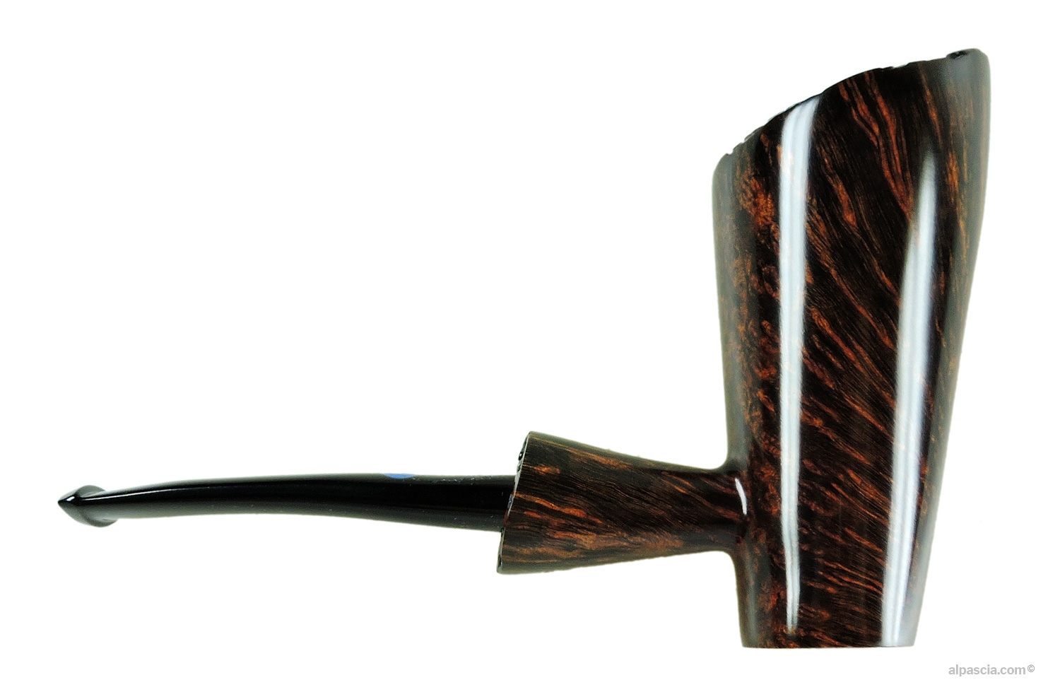 Valbruna Smooth Brown 3 Jellyfish Pipe - Right side view highlighting dense straight grain on tall bowl
