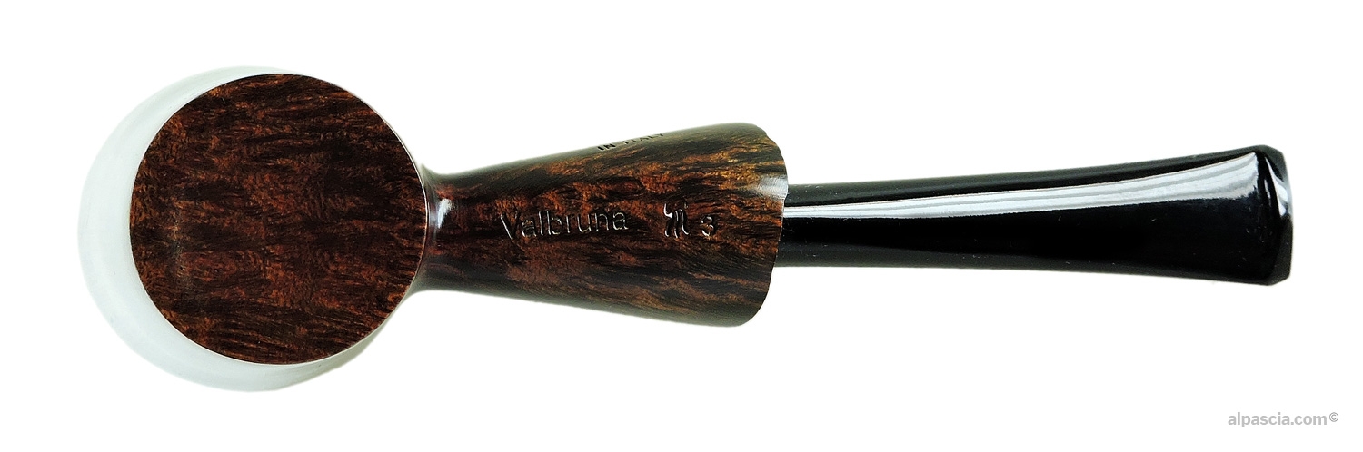 Valbruna Smooth Brown 3 Jellyfish Pipe - Bottom view displaying official 3 Jellyfish hallmarks