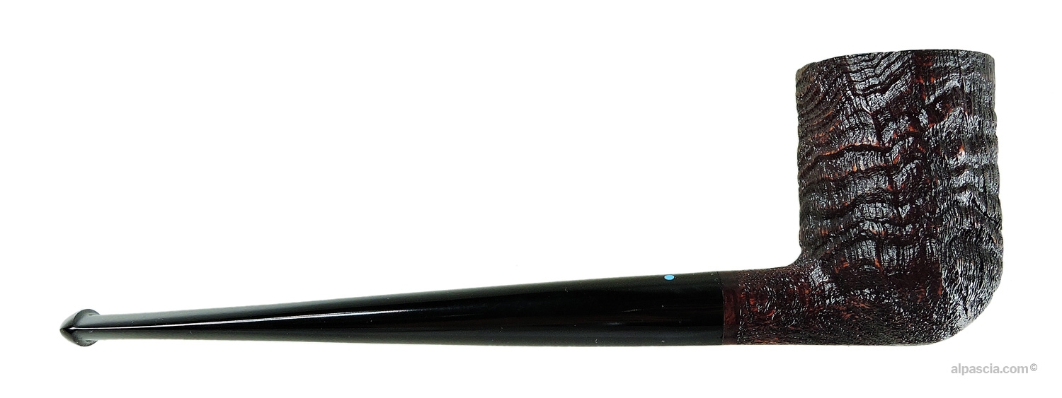 Pipa Sasieni 4 Dot Walnut - Vista destra che risalta la profonda sabbiatura noce sulla radica