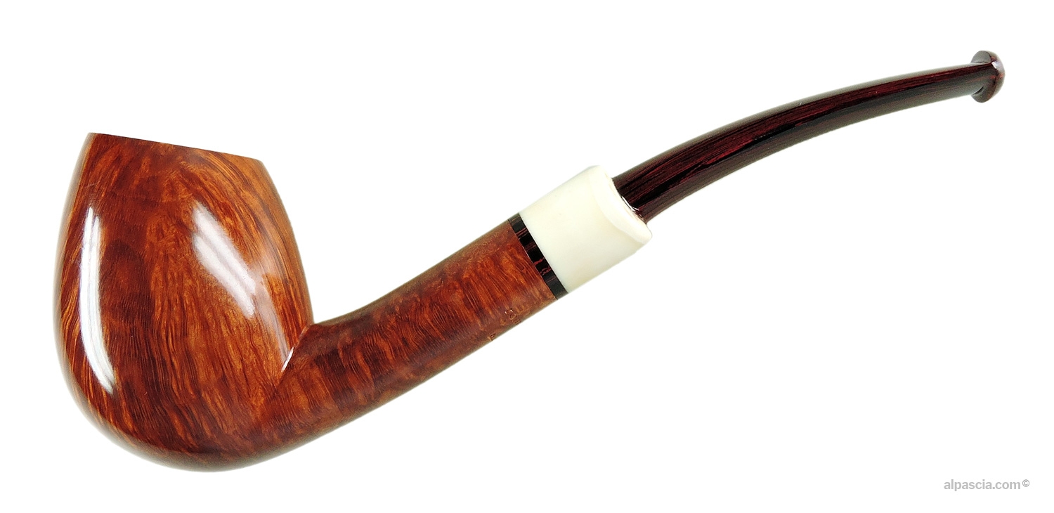 Mimmo Romeo Egg Pipe - Smooth bent egg profile featuring natural warthog tusk ring and cumberland stem