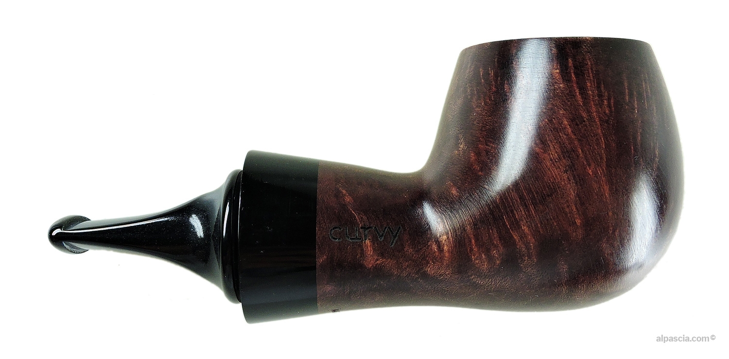 Al Pascià Curvy Walnut 02 Pipe - Right side view highlighting smooth briar finish and pocketable size