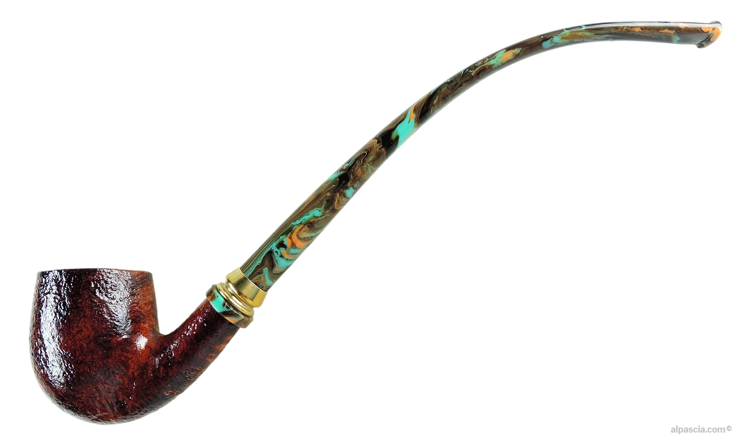 Pipa Neerup Classic Gr. 3 - Profilo churchwarden curvo con profonda sabbiatura e lungo bocchino