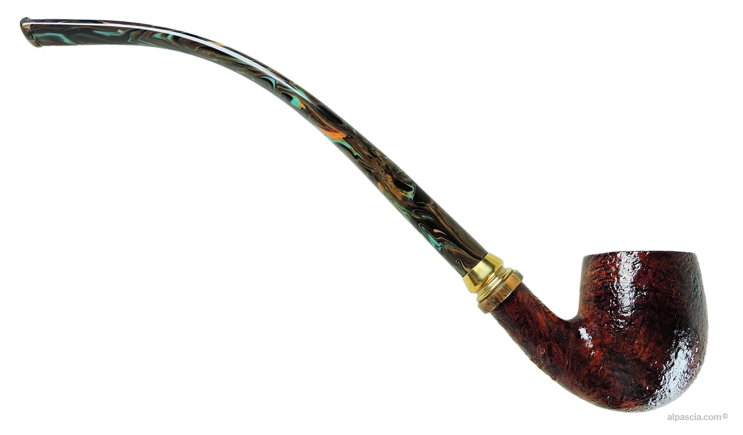 Pipa Neerup Classic Gr. 3 - Vista destra che risalta la rilievo tridimensionale della radica sabbiata