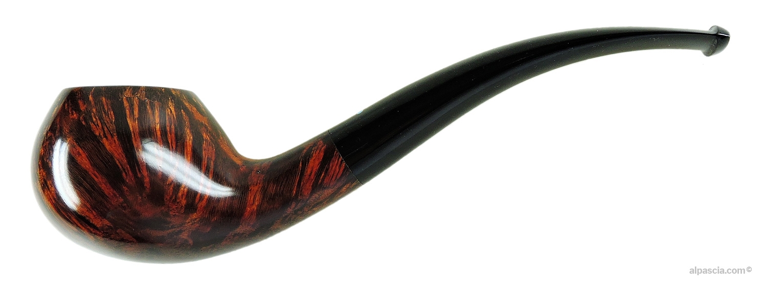 Pipa Sasieni 4 Dot Walnut Root - Profilo curvo liscio noce con bocchino in ebanite e 4 dot blu