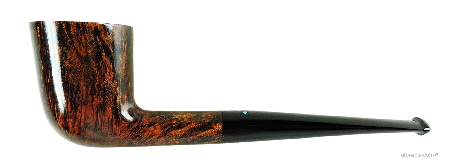 Pipa Sasieni 4 Dot Walnut Root - Profilo dublino dritto liscio noce con bocchino in ebanite e 4 dot blu