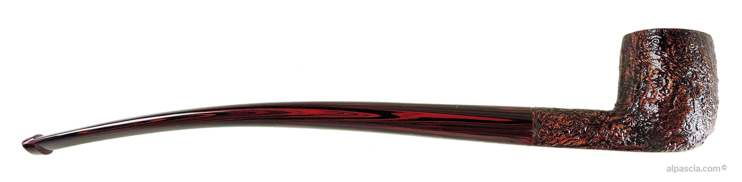 Pipa Dunhill Churchwarden Cumberland 4603 - Vista destra che risalta la grana sabbiata tridimensionale