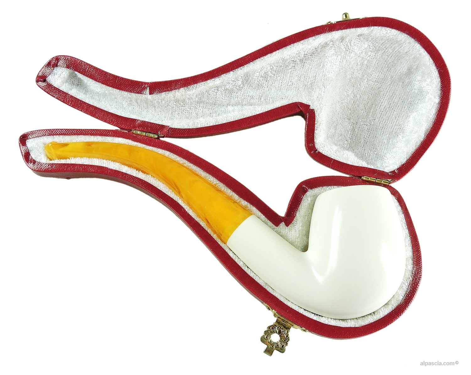 Meerschaum Bent Egg Pipe - Right side view highlighting the classic egg bowl and solid block quality