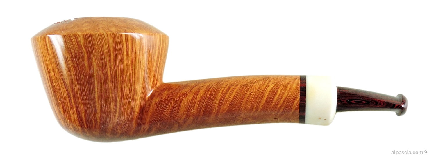 Pipa Mimmo Romeo Dublino - Profilo semi-curvo liscio con oliva in dente di facocero e bocchino in cumberland