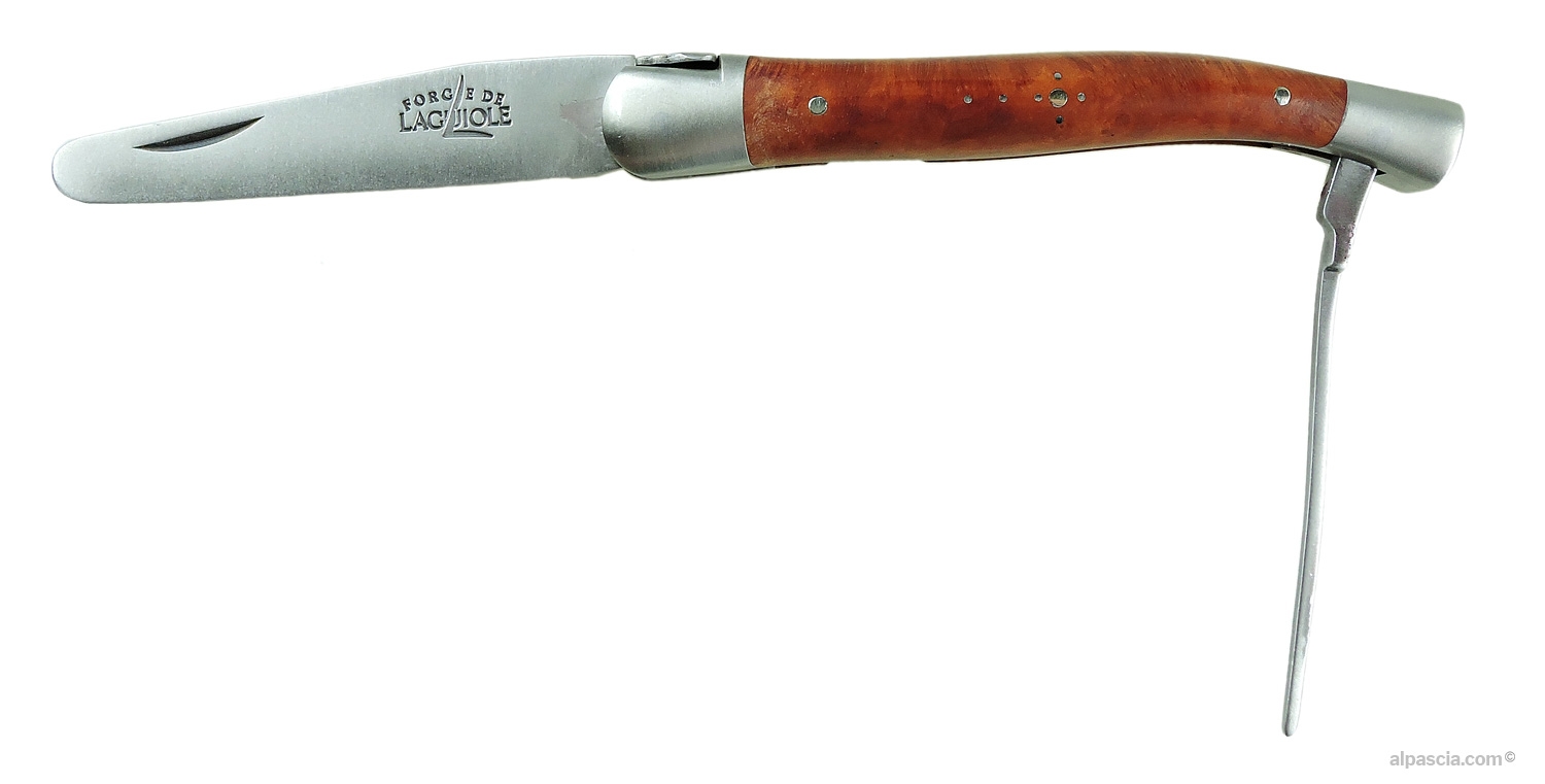 Forge de Laguiole Pipe Tool - View with all stainless tools extended: tamper, reamer, and pick