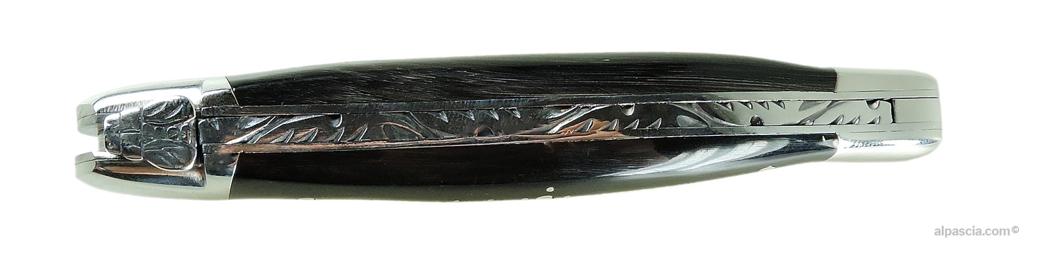 Forge de Laguiole Pipe Tool - Close-up of the iconic Laguiole bee emblem and maker hallmarks