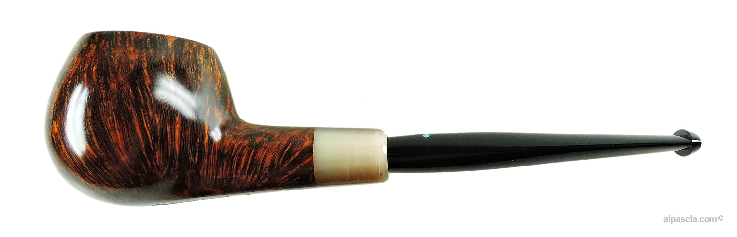 Pipa Sasieni 4 Dot Walnut Root - Profilo dritto liscio con innesto army mount e bocchino in ebanite